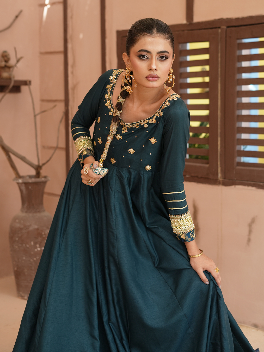 Teal Green Gota Kalidaar | N-01 - Image 4